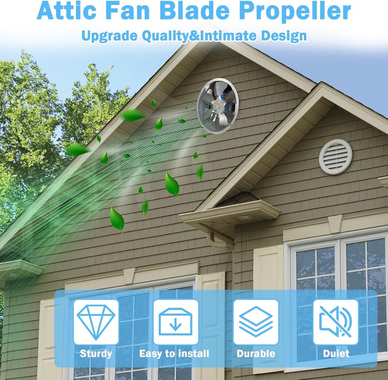 SuperDi FB99100 Attic Fan Blade Propeller 12" 32 Degree 5 Blade for 1/2" Shaft Installation Clockwise from The Hub Side - Image 5